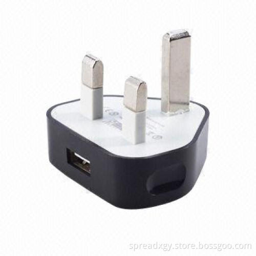 USB Charger Adapter with UK Plug, 100 to 240V AC Input, 5.0V DC/1A Output, Nice for Promotion Gifts